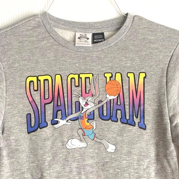 Space Jam bugs bunny gray sweatshirt youth/kids size M 8-10 - Picture 2 of 5
